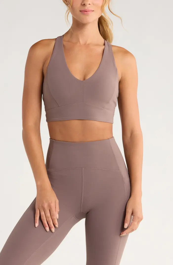 Studio Luxe V-Neck Racerback Sports Bra | Nordstrom