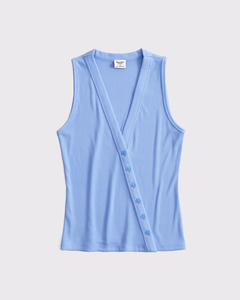 Asymmetrical Button-Through Top | Abercrombie & Fitch (US)