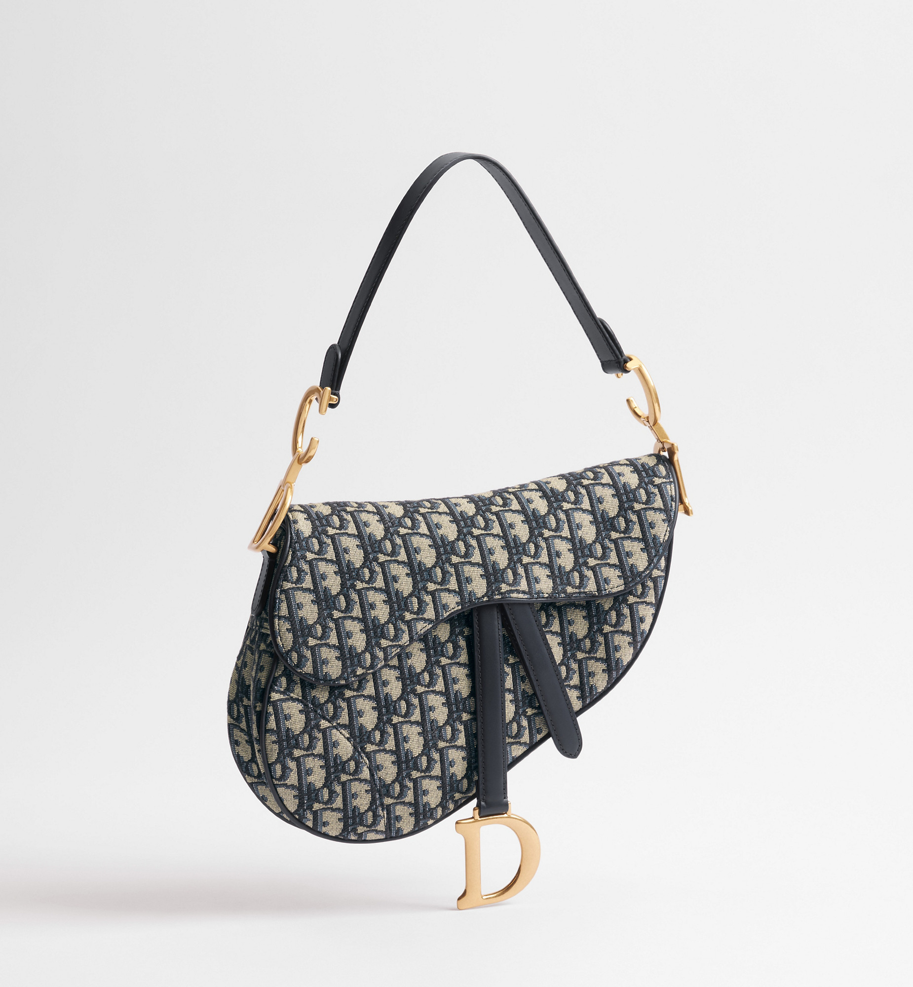 Saddle Bag with Strap Blue Dior Oblique Jacquard | DIOR | Christian Dior Parfums UK