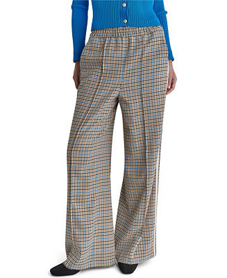 Women's Plaid Wide-Leg Pull-On Pants | Macy's