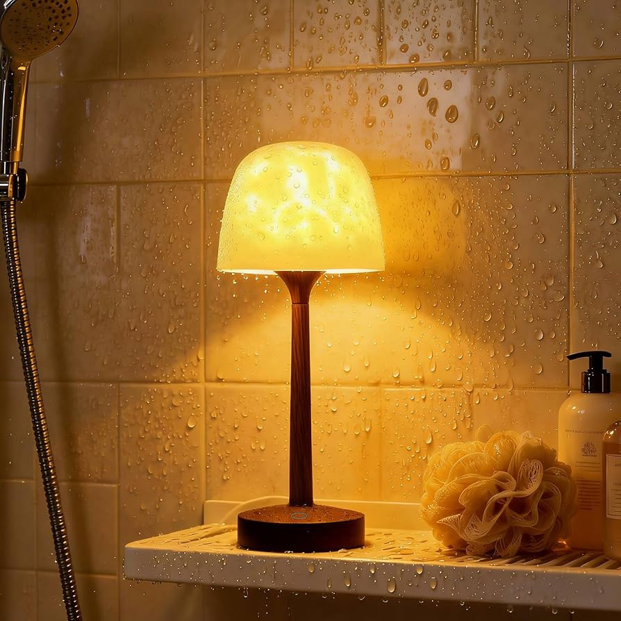 Shower Light, Spa-Like Waterproof Bathroom Shower Lamp with 16 Color Ocean Wave Projector, Rechar... | Amazon (US)