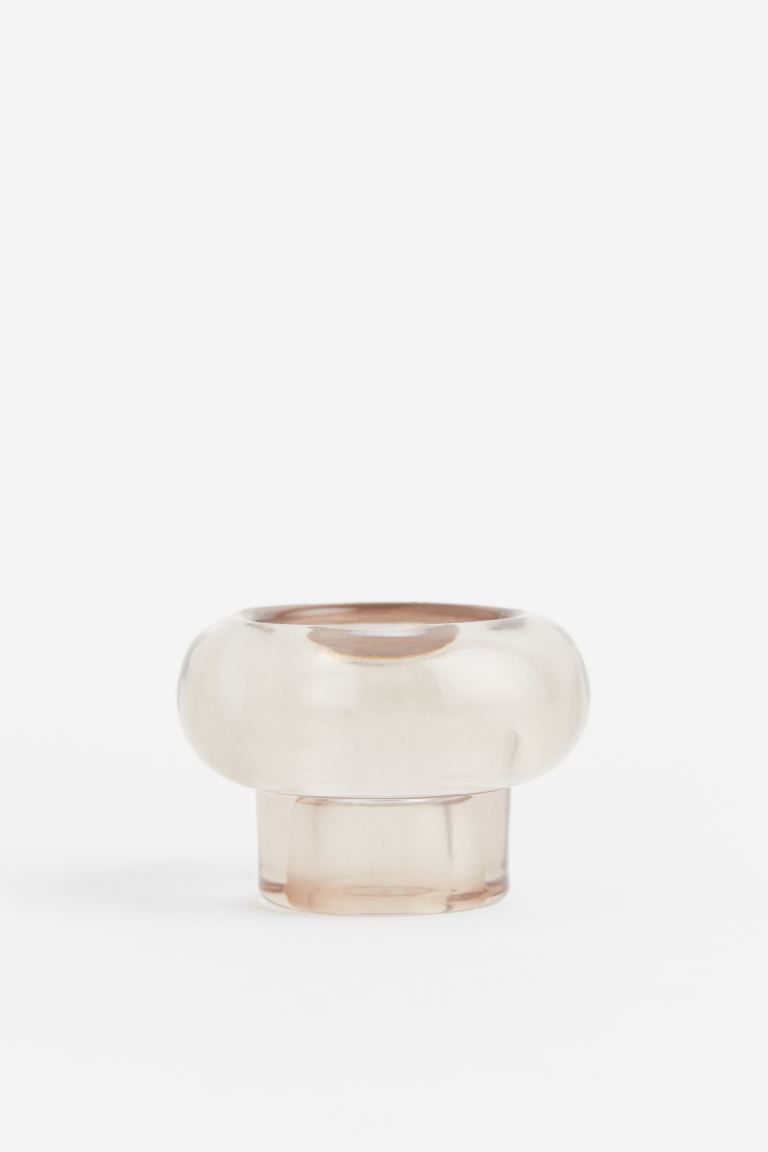 Glass Candle Holder - Light beige - Home All | H&M US | H&M (US + CA)