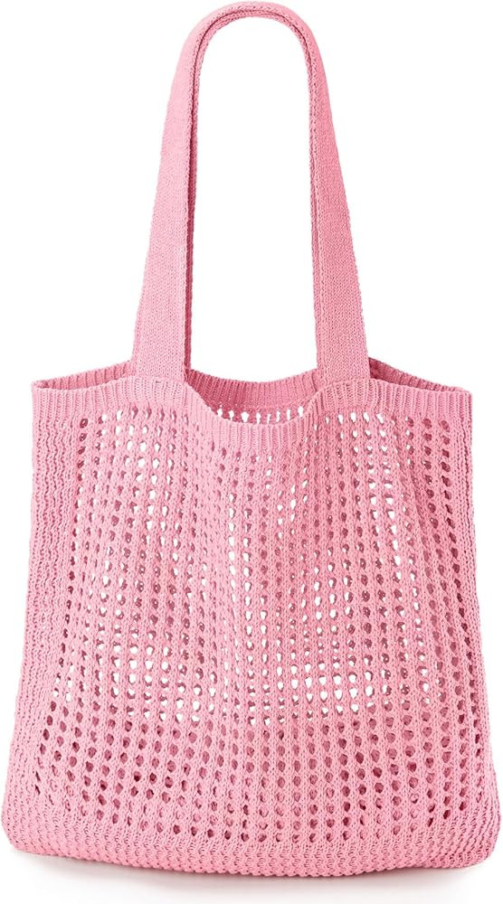 KPX Crochet Tote Bag, Beach Mesh Knitted Bag Large Aesthetic Shoulder Bag Handbags Hollow Hobo Ba... | Amazon (US)
