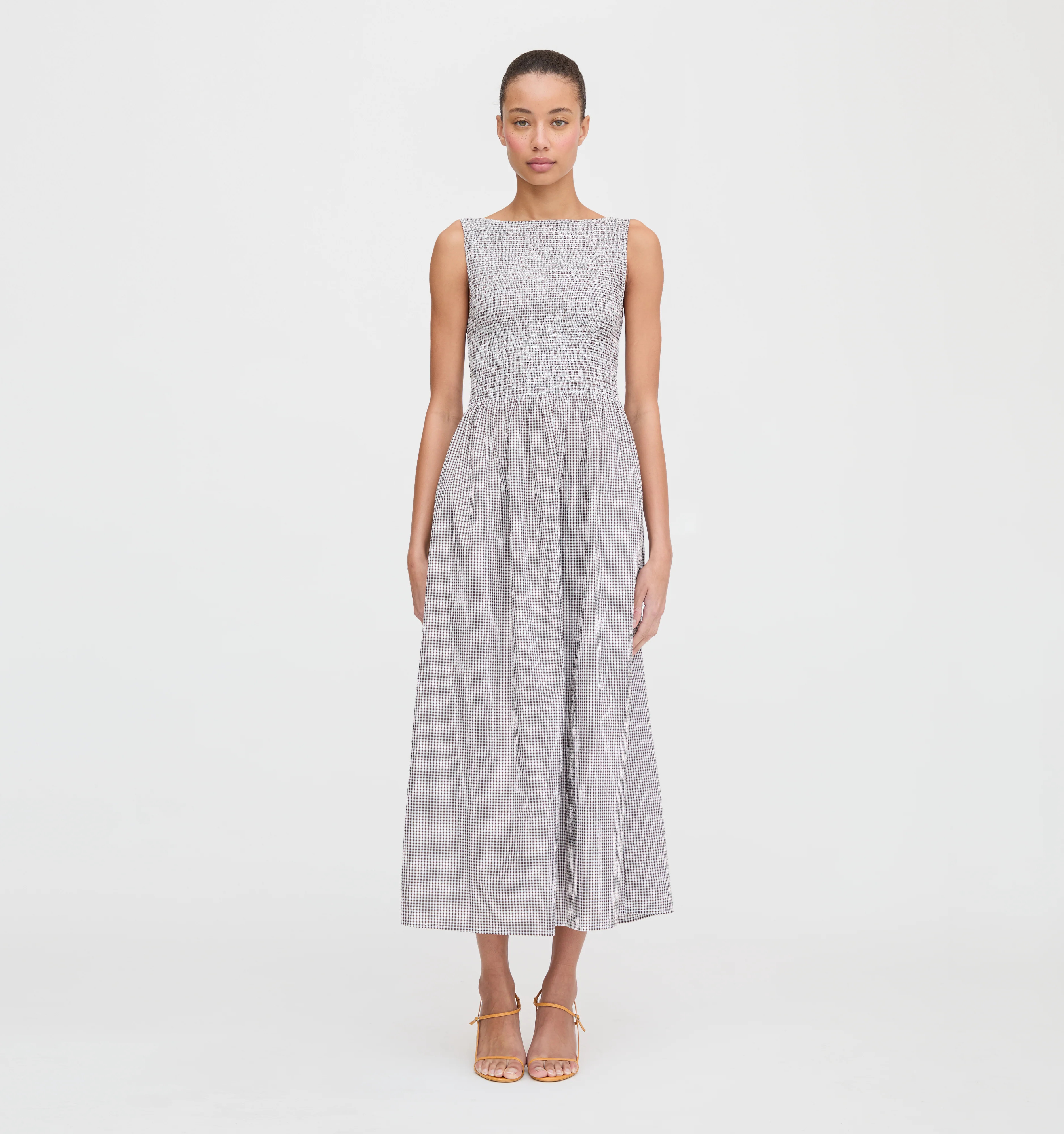 The Cosima Nap Dress - Chocolate Gingham | Hill House Home US