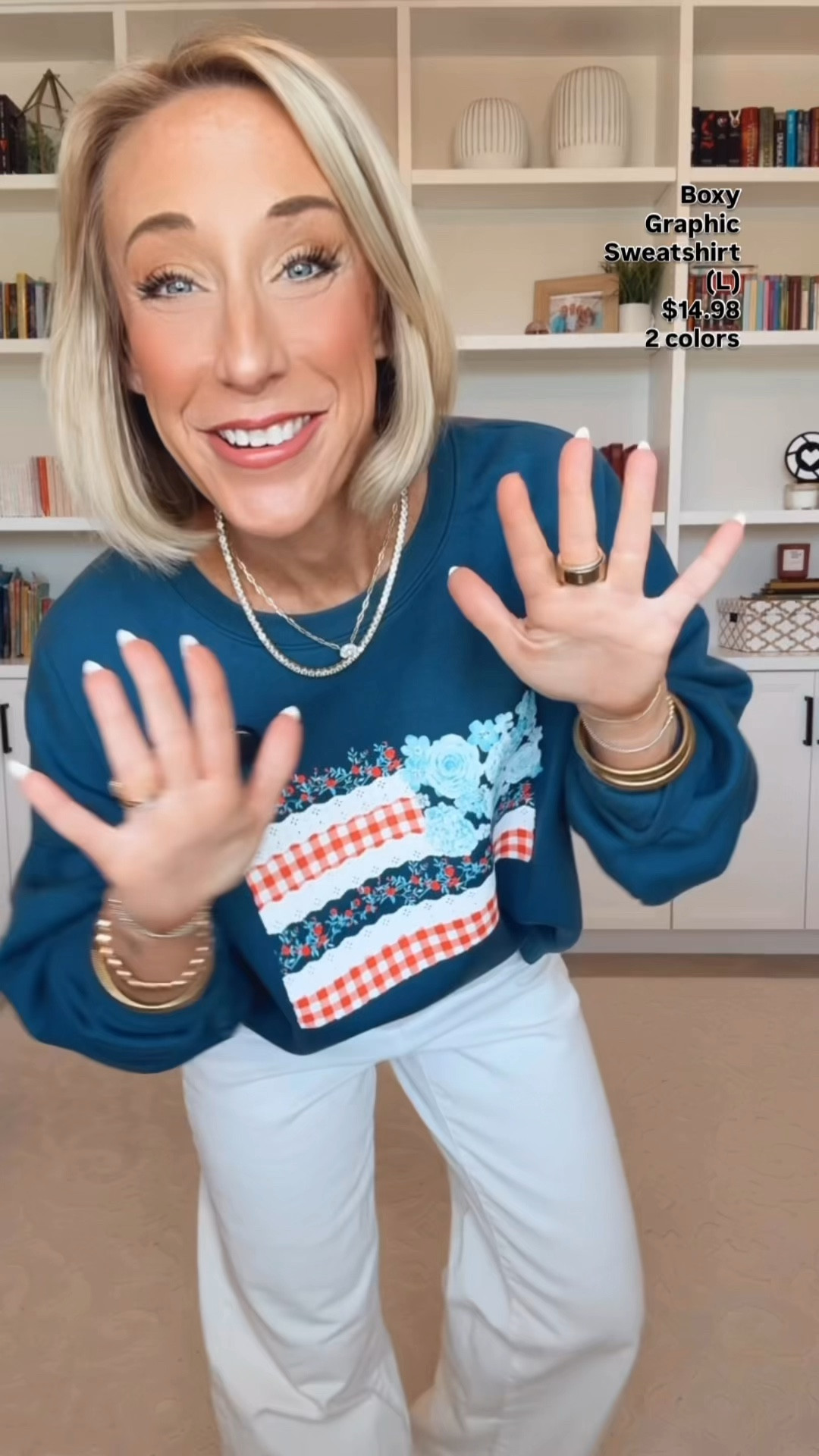 BACK IN STOCK!
1. Boxy Graphic Sweatshirt - size Large. $14.98. 2 colors.
* White Wide Leg Jeans - size 0. $26.98. 4 colors.
2. Boxy Graphic Sweatshirt - size Medium. $14.98. 2 colors.
* Drapey Utility Shorts, 4" Inseam - size XS. $22.98. 4 colors.

#LTKOver40 #LTKSeasonal