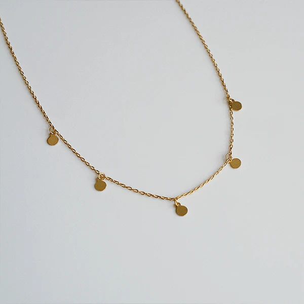 ZOEY 18k Gold Plated 925 Dainty Plates Necklace | J. Bubs