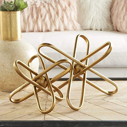 CosmoLiving by Cosmopolitan Metal Geometric Sculpture with Paper Clip Accents, Set of 2 12", 9"W,... | Amazon (US)