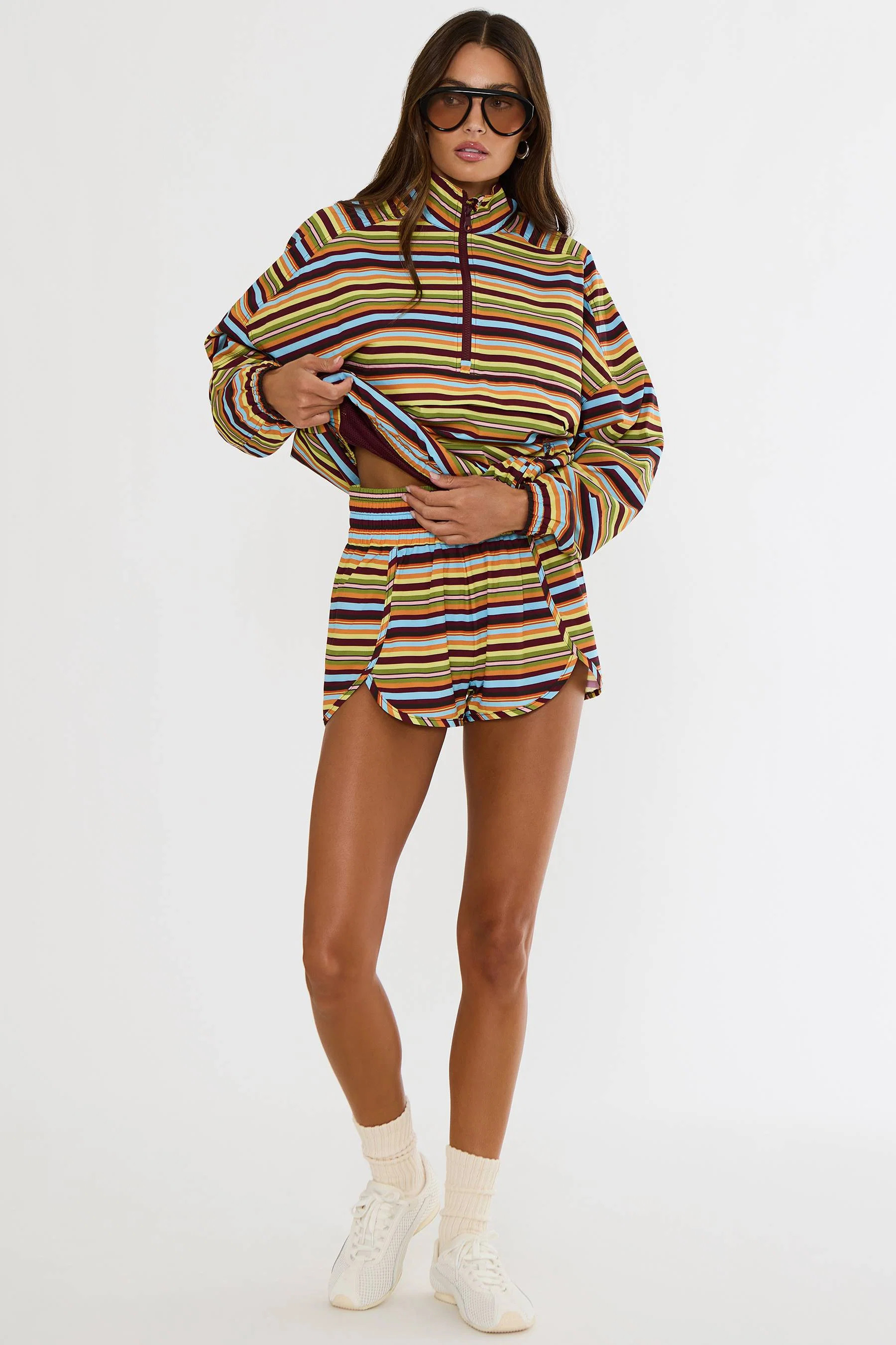 Nadia Short Paradise Stripe | Women's Lined Running Short | Beach Riot | Beach Riot