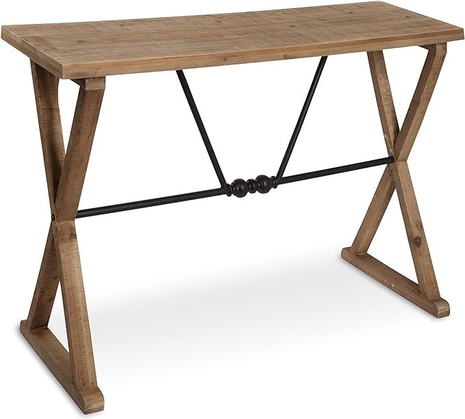 Kate and Laurel Travere Wood Console with Black Metal Support Bar, Brown | Amazon (US)