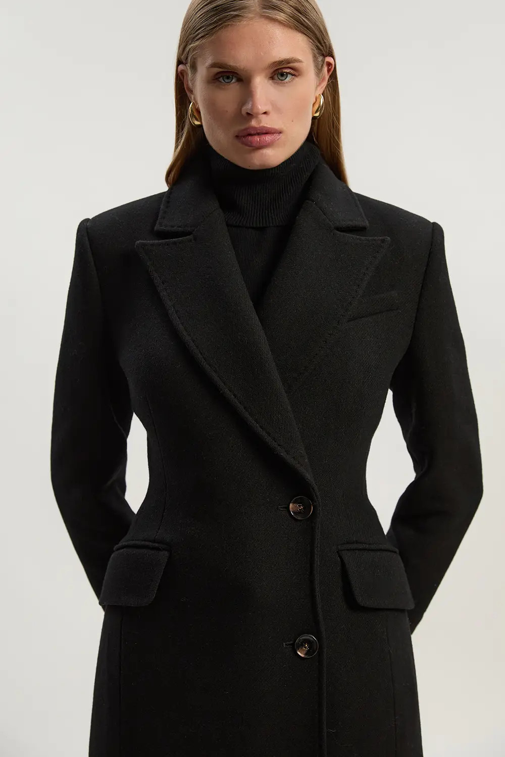 Forever Wool Blend Tailored Fitted Maxi Coat | Karen Millen