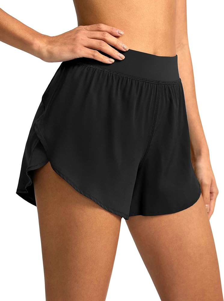 Soothfeel High Waisted Athletic Running Shorts for Women Dolphin Shorts High Split Quick Dry Gym ... | Amazon (US)