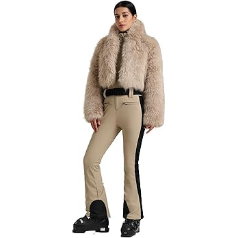 GSOU SNOW Women Ski Suit One Piece Snowsuit Snowboard Faux Fur Collar Slim Jumpsuit Jacket Insula... | Amazon (US)