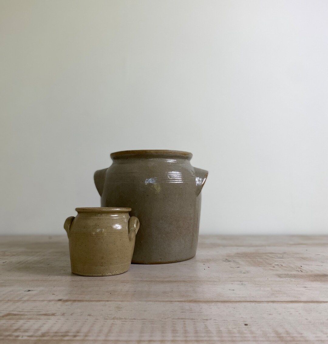 Large Grey French Antique Confit Storage Pot, Stoneware Vintage Jar, Kitchen Utensils Holder, Fre... | Etsy (UK)
