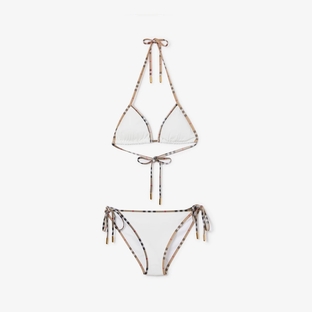 Burberry Check Trim Bikini, White | Burberry (US)