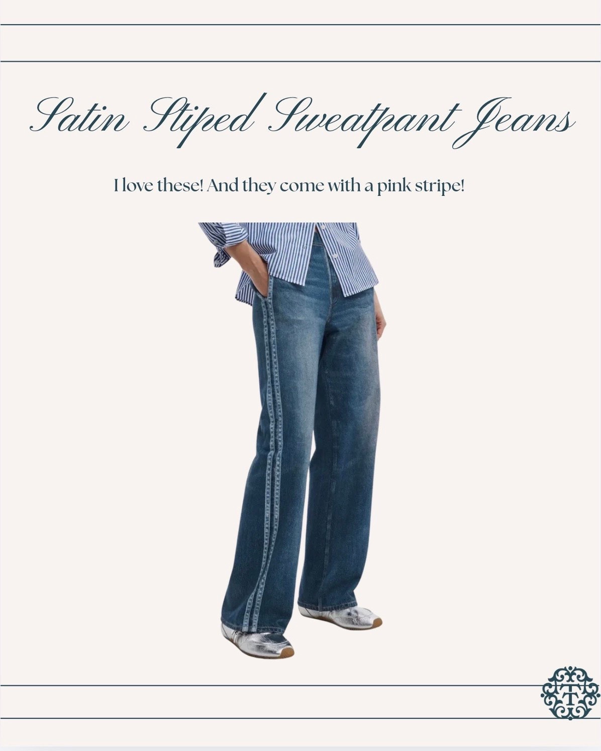 This sporty stripe and comfort of sweatpants makes this one of
my go-to favorites! s