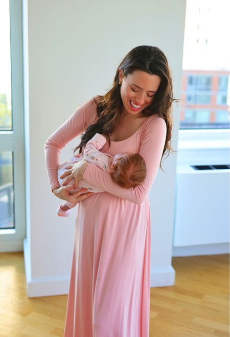 Pink maternity dress!  Also linking my comfortable bra. I wore this dress throughout my pregnancy, if you scroll back in my LTK you will see it. 🌸

#LTKfamily #LTKbaby #LTKbump