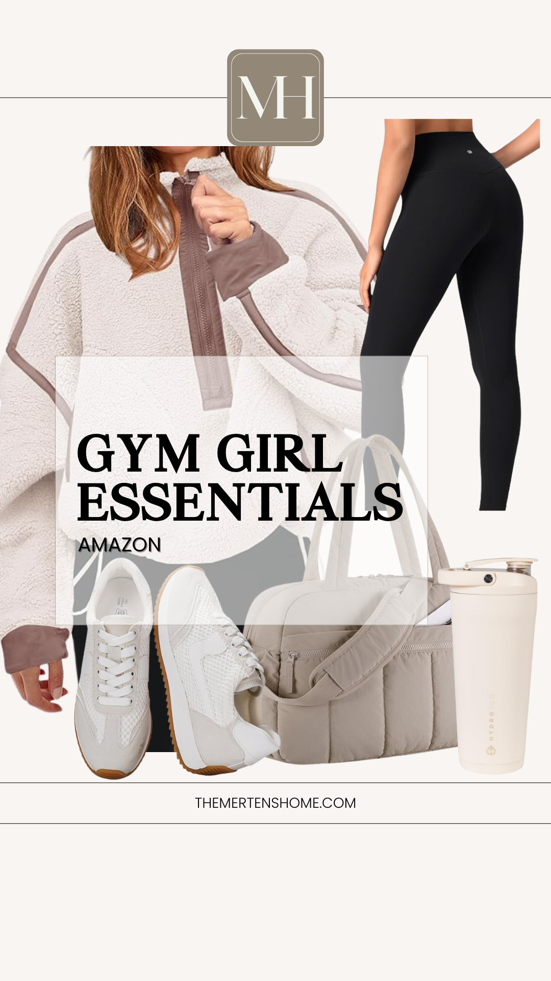  Gym girl essentials from Amazon you'll actually use on repeat! A cozy sweatshirt to get you there, comfortable  leggings, sneakers, workout bag, and water bottle. 

 #LTKActive