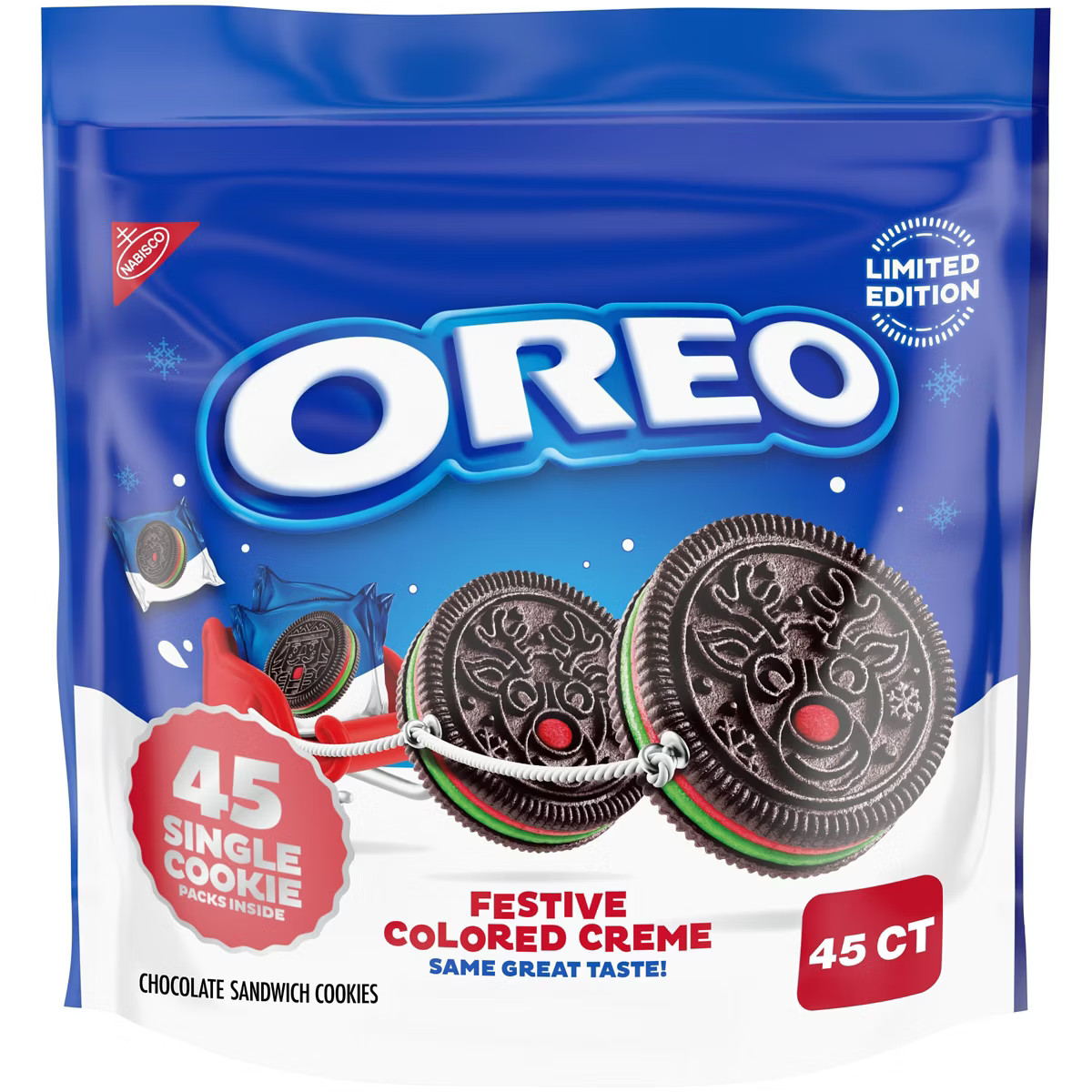 Oreo Red and Green Festive Jumbo Bag Limited Edition Christmas Cookies - 22.95oz/45ct | Target