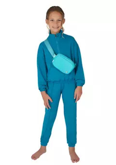 Yogalicious Girls 7-16 1/4 Zip Pullover and Joggers Set with Bag | Belk