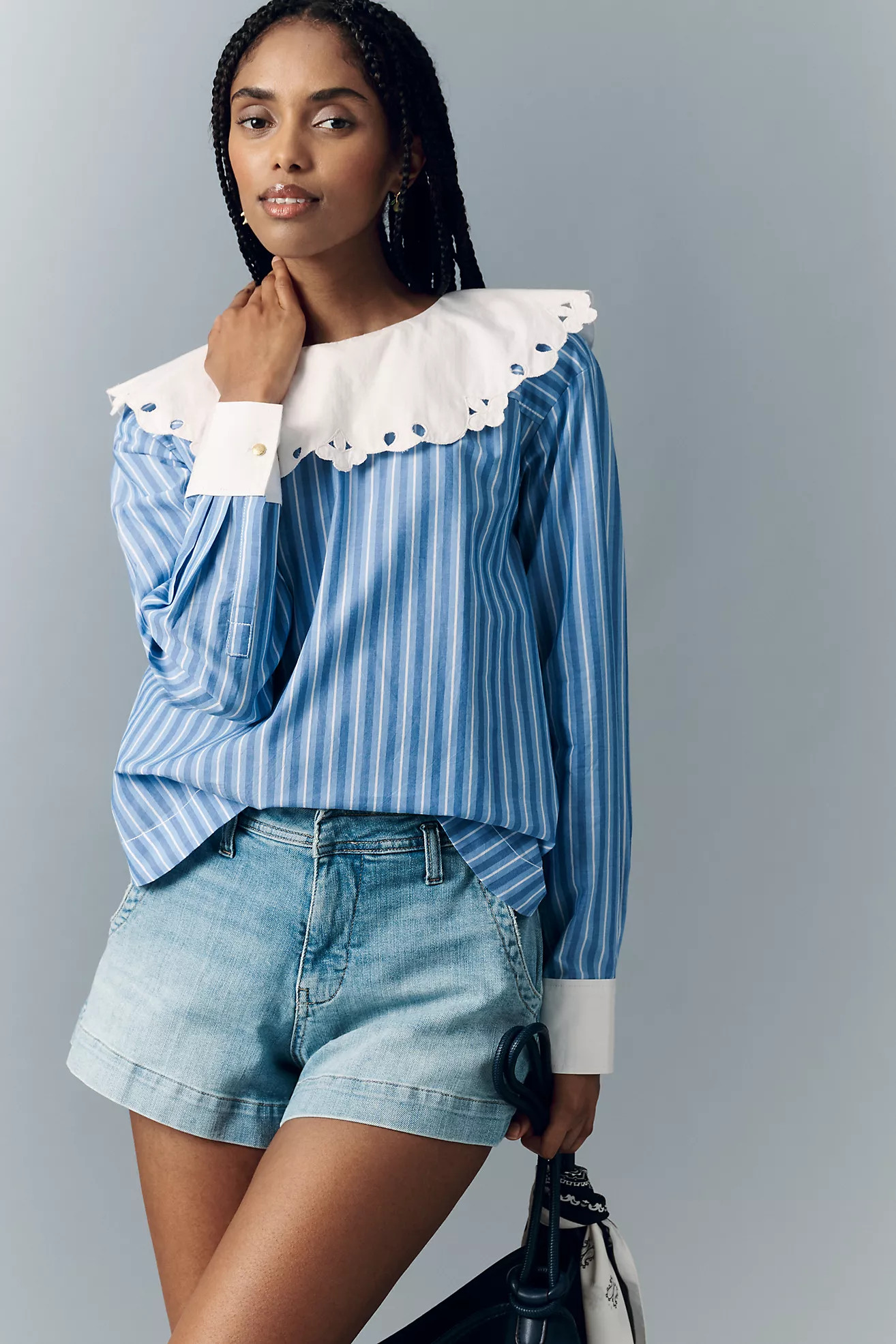 Maeve Eyelet Collared Blouse | Anthropologie (US)