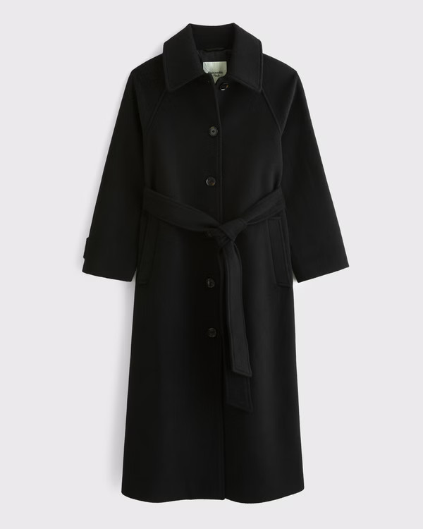 Wool-Blend Belted Coat | Abercrombie & Fitch (US)