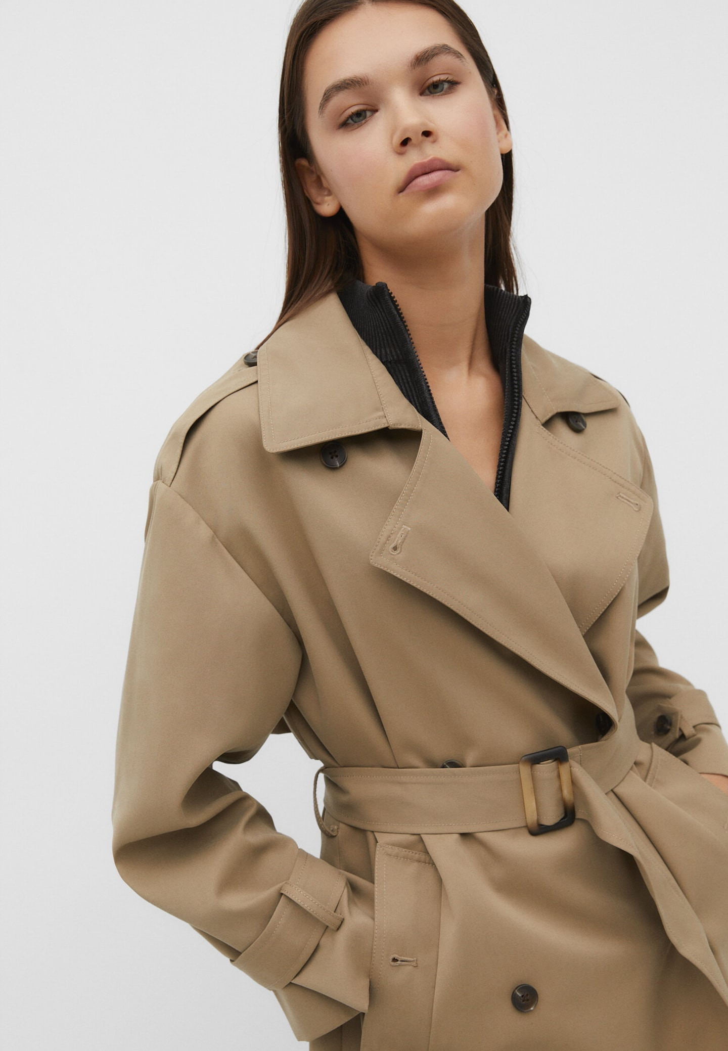 Long flowing lined trench coat | Stradivarius (UK)