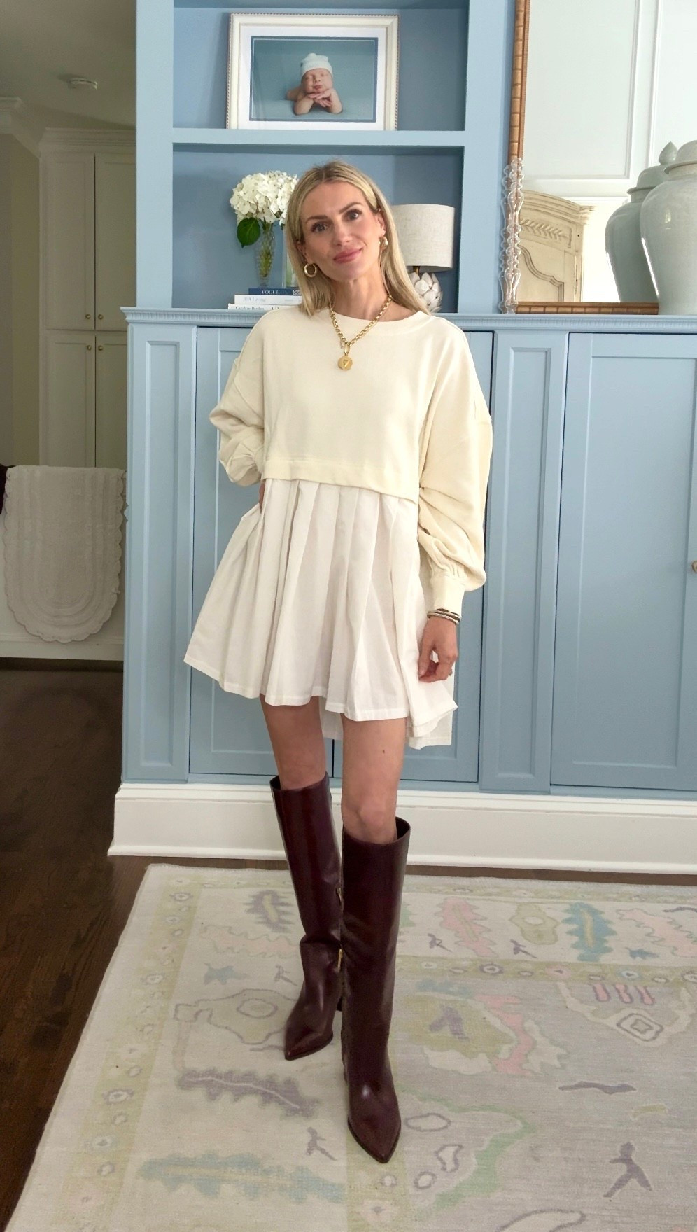 100% cotton dress, oversized fit , wearing XS for reference 