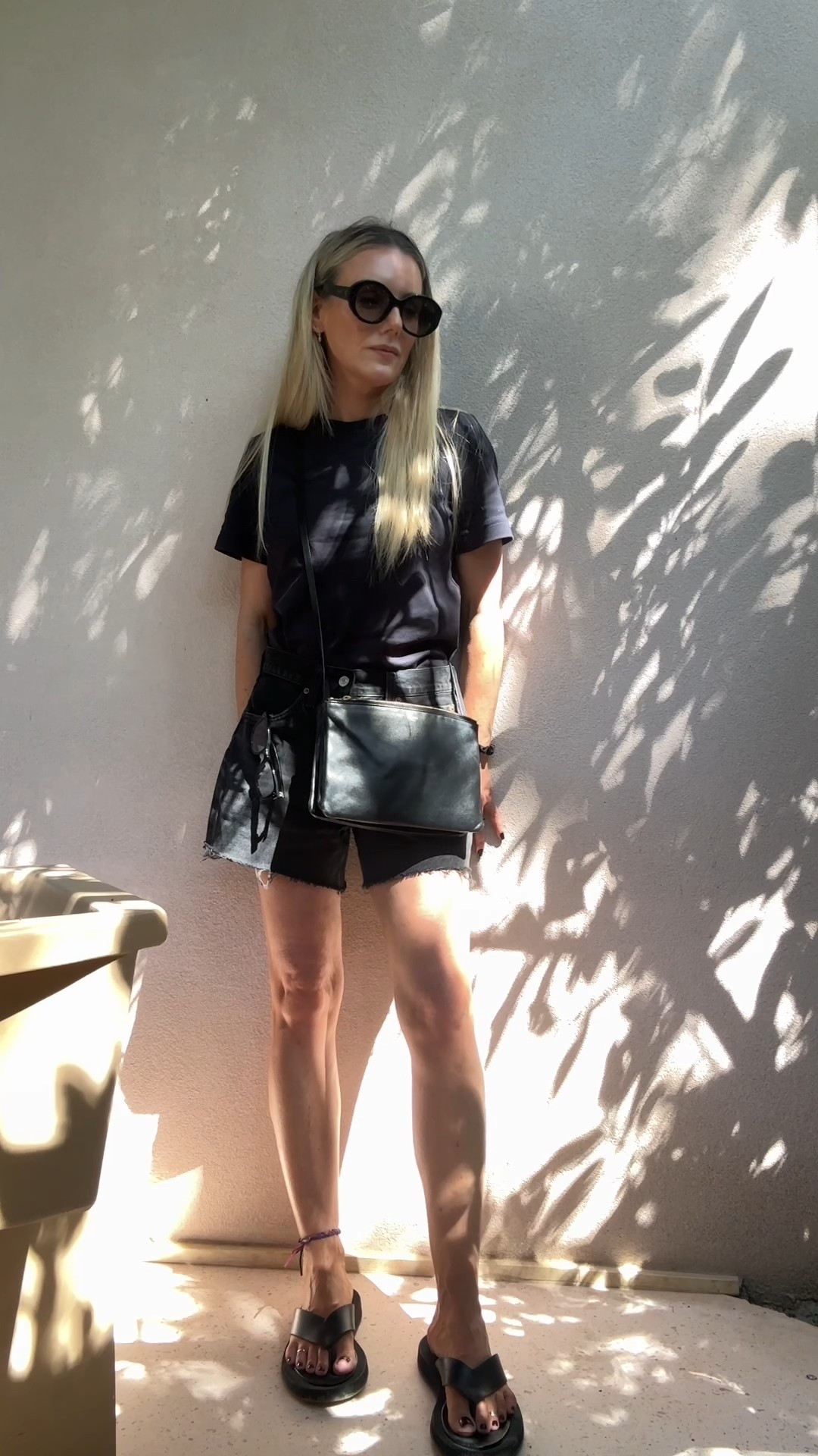 COS, Celine, Agolde, black shorts, denim shorts, navy t-shirt, Celine sunglasses, over 40, summer holiday wardrobe, minimalist 

#LTKsummer #LTKuk #LTKpetite