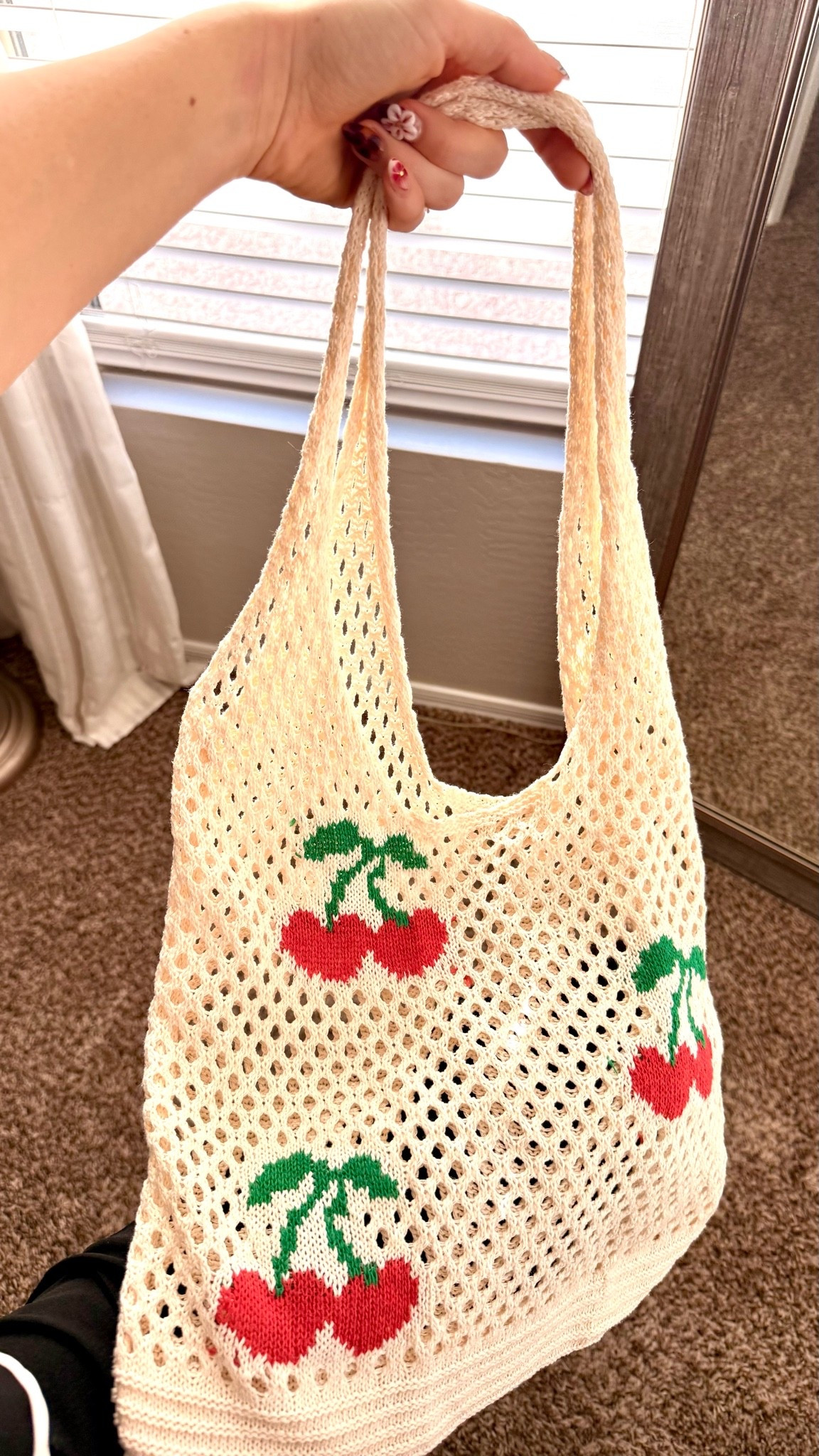 The perfect beige and cherry print woven bag for spring and summer! I’m using my today for the farmers market 🍒🍌🍑🥑🍓

#LTKdayinmylife #LTKSeasonal #LTKmorningroutine