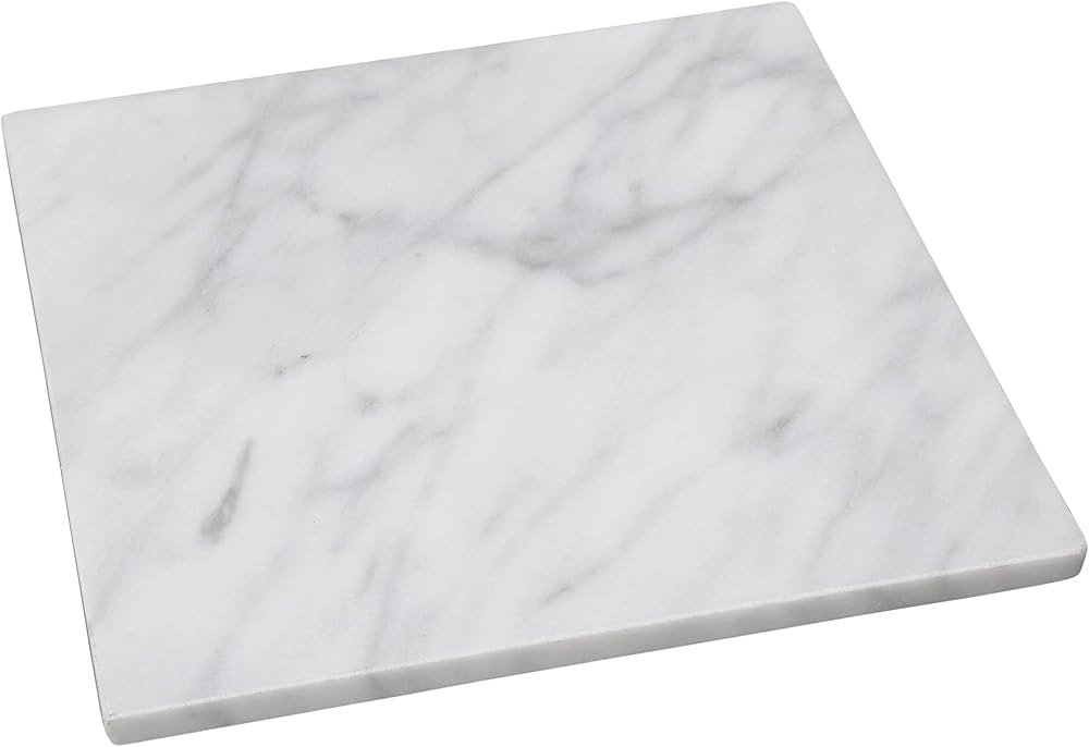 Creative Home Natural Stone White Marble 12” Square Cheese Board, Pastry Board, Cutting Board | Amazon (US)