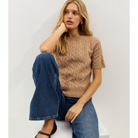 Women's Camel Cable Knit Top New Look | New Look (UK)