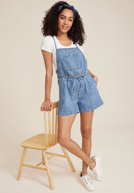 $25 Maurices shortalls / m jeans by maurices™ Soft Denim Shortall / summer outfit / Memorial Day outfit / vacation outfit / festival / country concert outfit 

#LTKsalealert #LTKfindsunder50 #LTKover40