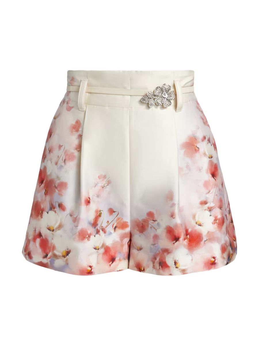 Crush Floral Pleated Shorts | Saks Fifth Avenue