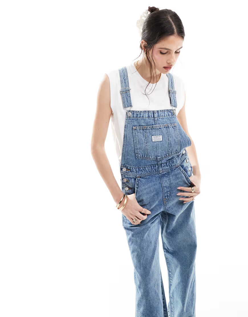 Levi's baggy fit denim overalls in light blue | ASOS (Global)