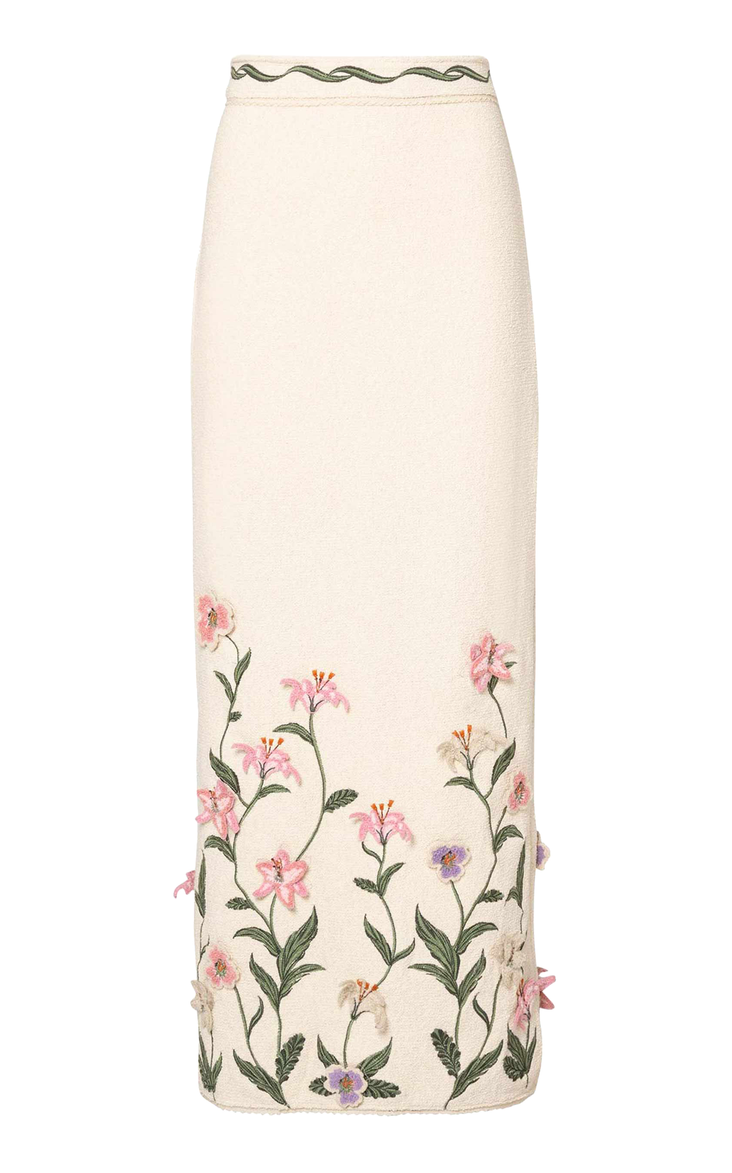 Chlorella Pacifico Embroidered Cotton-Blend Maxi Skirt | Moda Operandi (Global)
