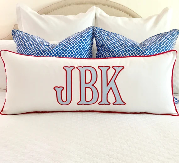 14 x 36 Monogrammed Appliquéd Pillow Cover | Etsy (US)
