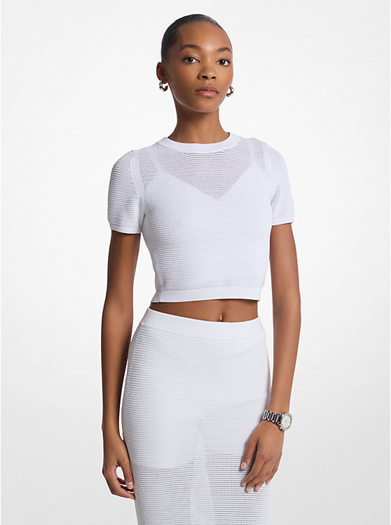 Crocheted Viscose Blend Layered Top | Michael Kors US