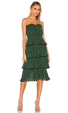 Lovers + Friends Alex Midi Dress in Emerald Green from Revolve.com | Revolve Clothing (Global)