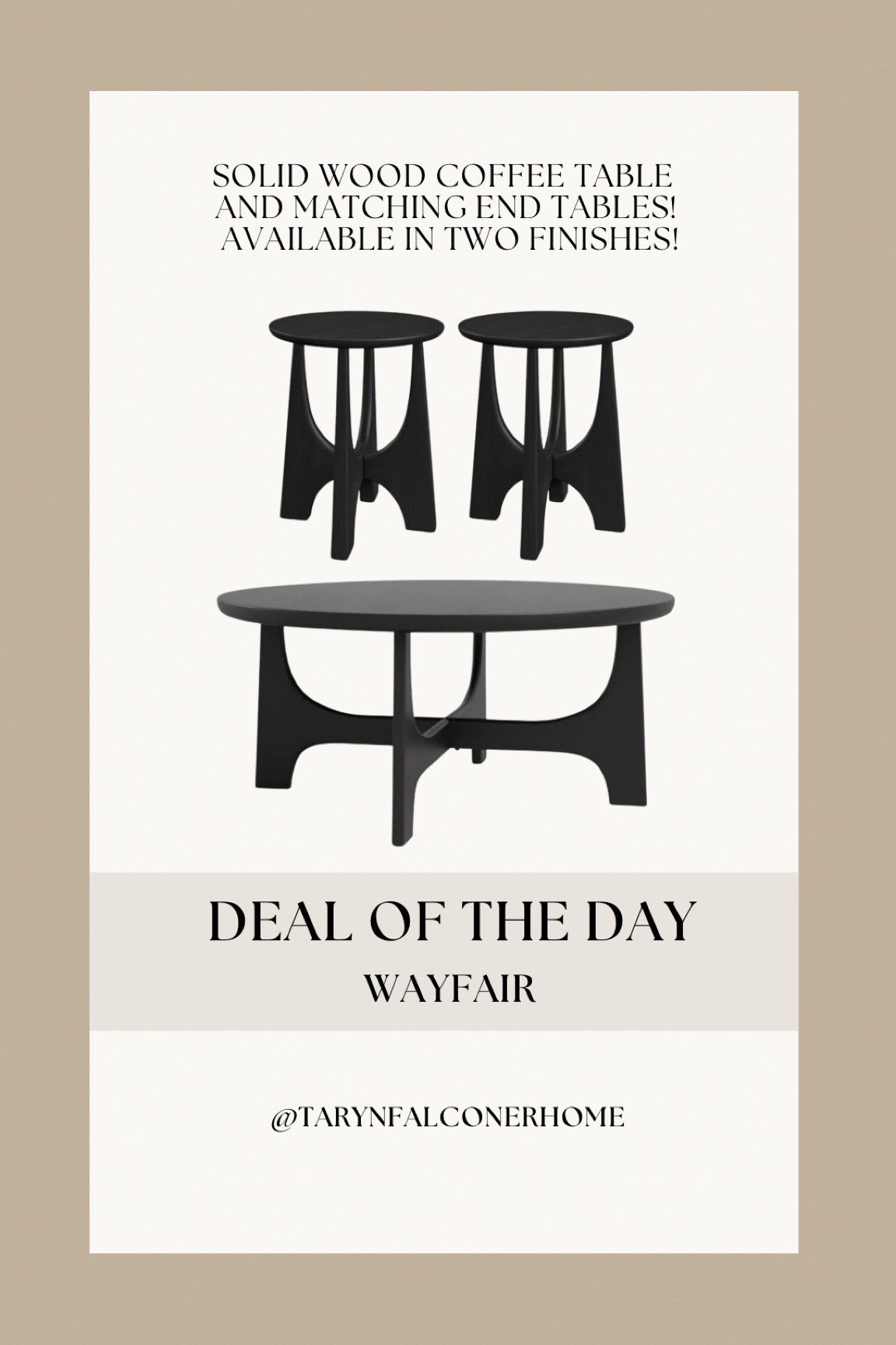 ON SALE-Solid wood coffee table and matching end tables!

#coffeetable #furniture #endtable #onsale #homefind #livingroomdecor #budgetfriendly #home

#LTKcasa

#LTKSaleAlert #LTKHome #LTKStyleTip