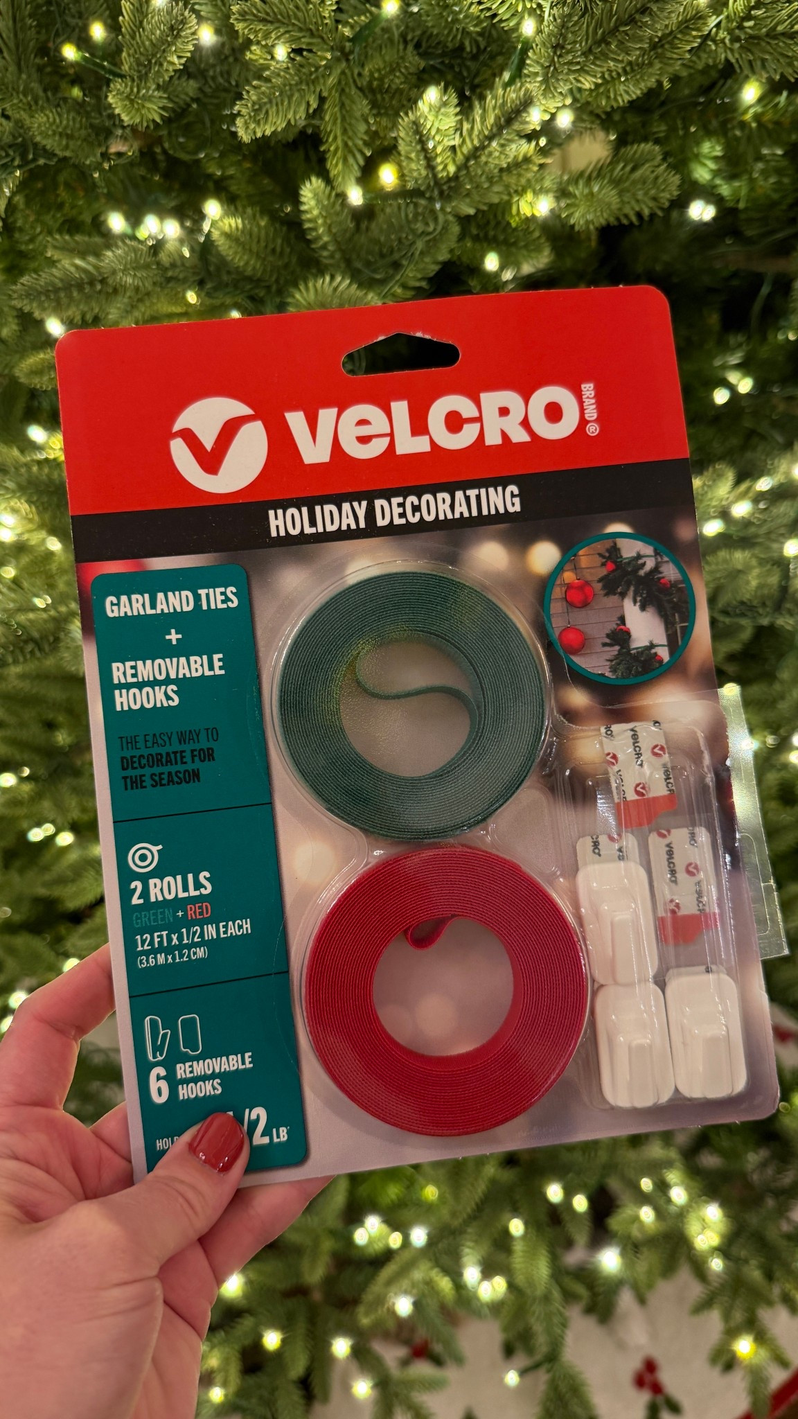 The best garland hanging hack! Velcro | holiday decor | Christmas lights | hanging lights | hanging garland 

#LTKHoliday #LTKHome