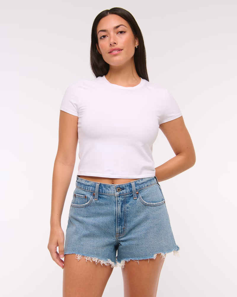 Women's Curve Love High Rise 90s Cutoff Short | Women's Bottoms | Abercrombie.com | Abercrombie & Fitch (US)