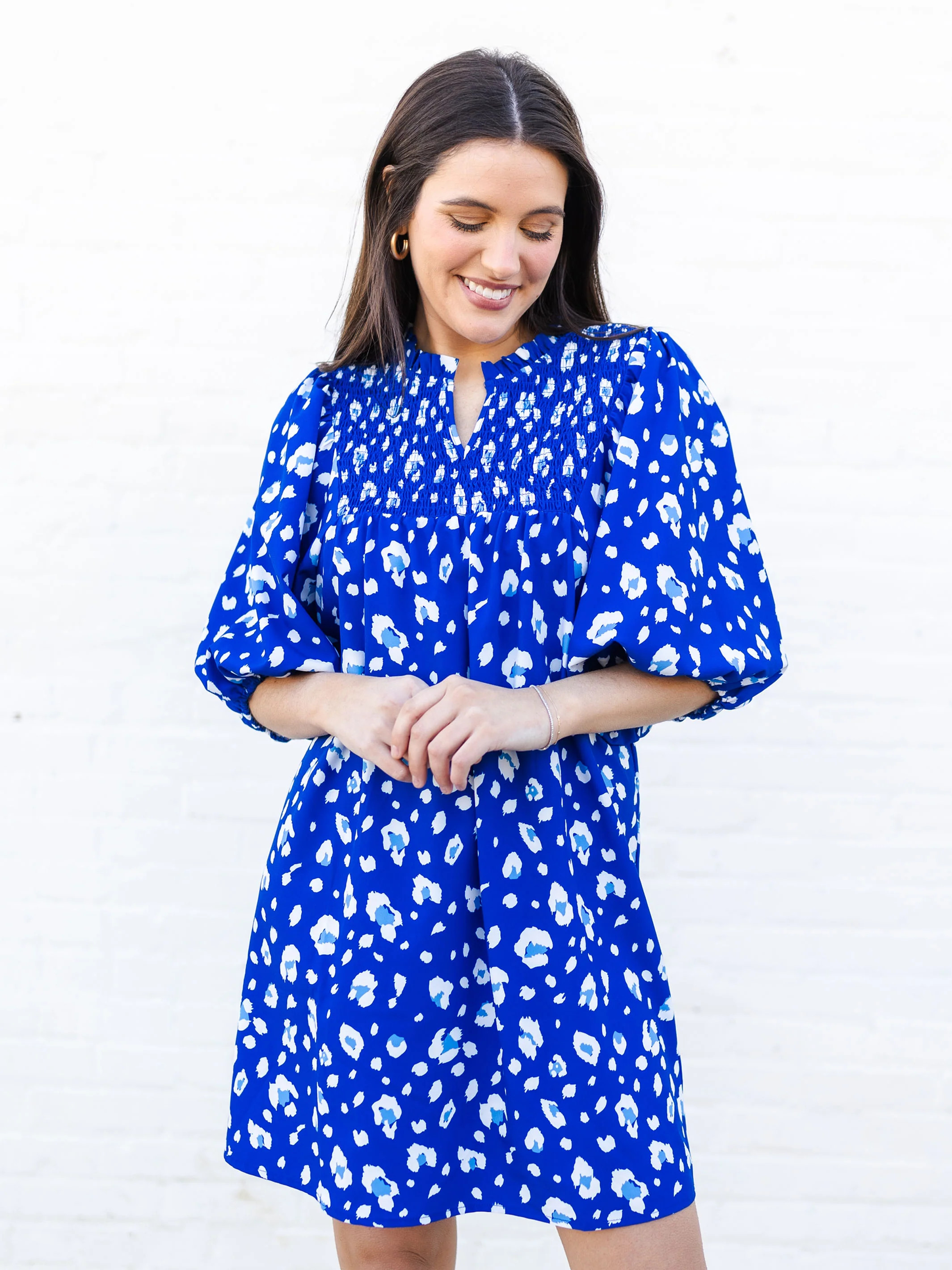 Amelia Dress | Party Animal Blue + White | Michelle McDowell