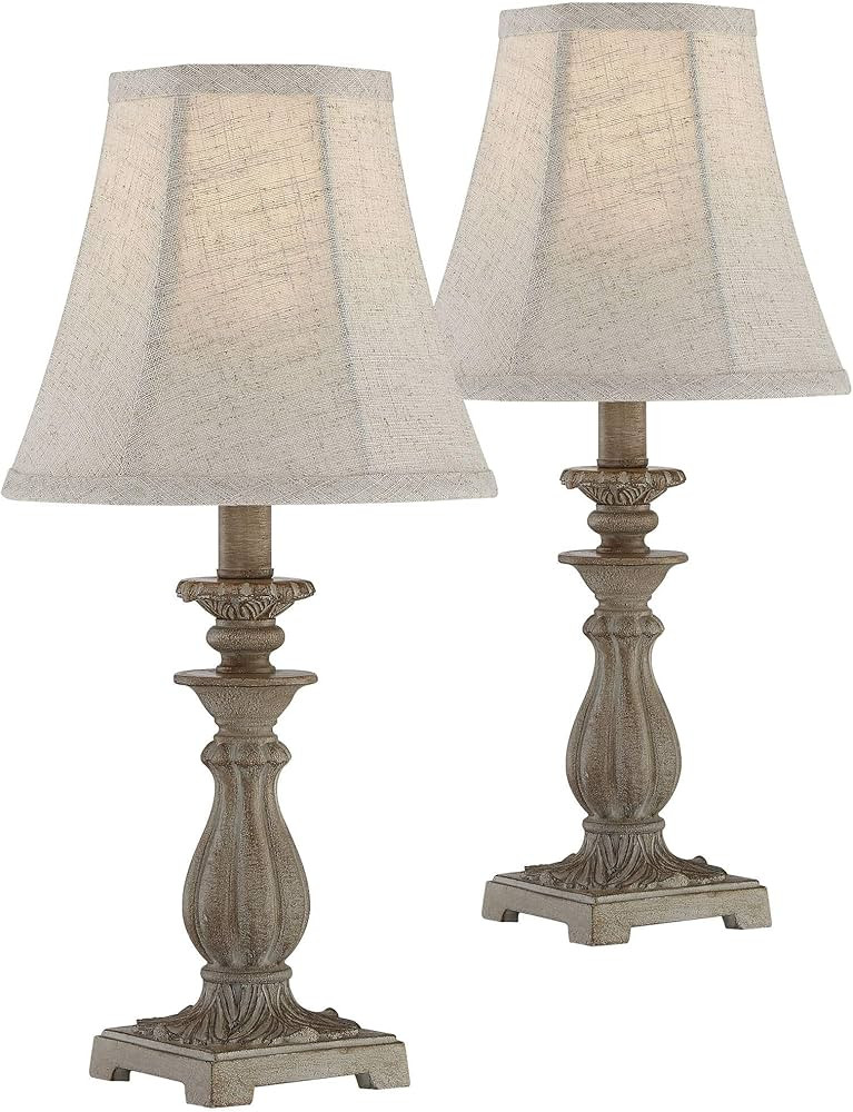 Regency Hill Cali Traditional Vintage Accent Table Lamps 19" High Set of 2 Antique Beige Off-Whit... | Amazon (US)