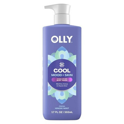 OLLY Cool Mood and Skin Vitamin-Infused Body Wash - Fresh Hinoki Mint - 17 fl oz | Target