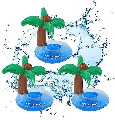 AIWAN LEZHI 3 Pack Coconut Tree Inflatable Drink Holders，Drink Floats Inflatable Cup Coasters f... | Amazon (US)