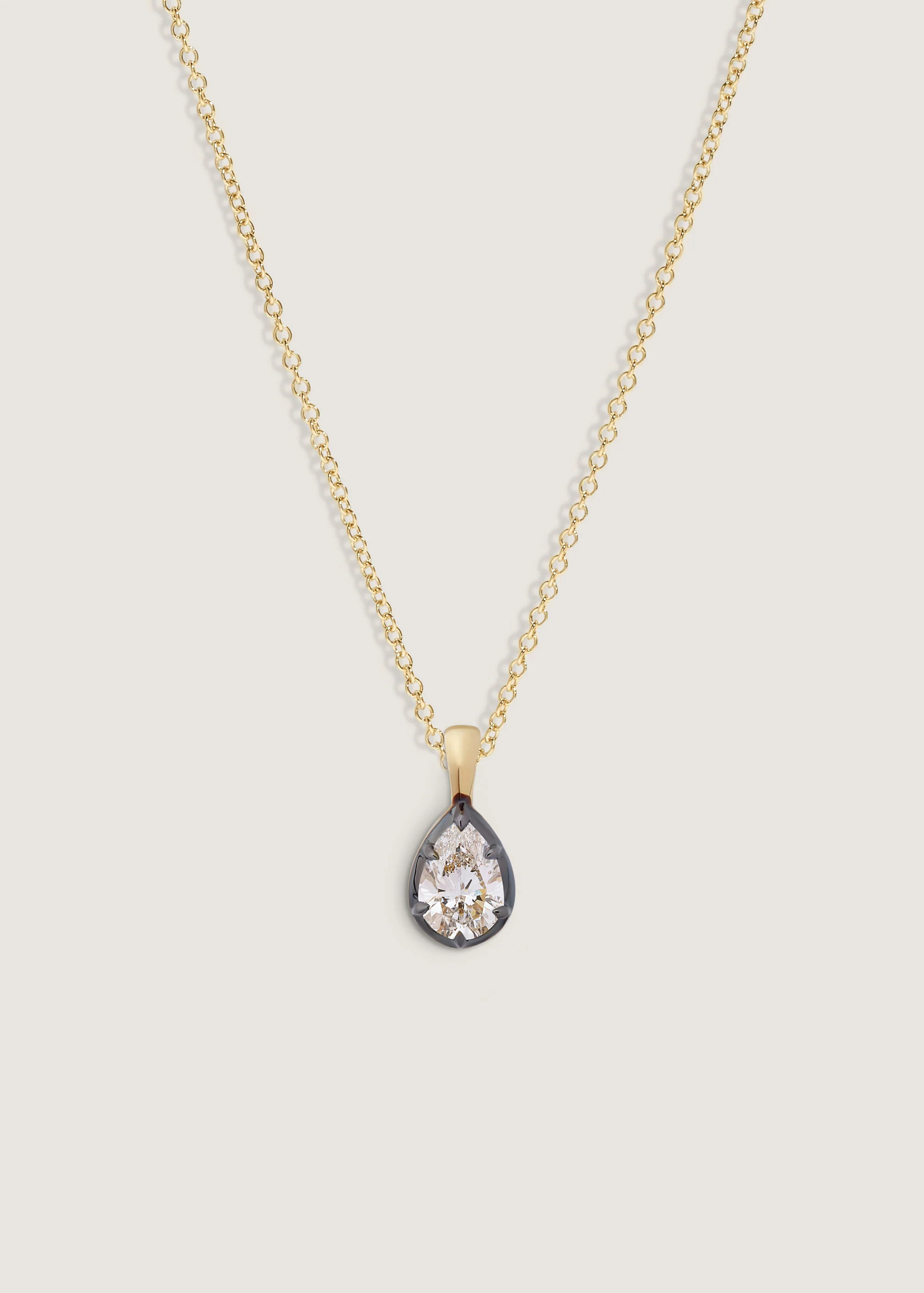 Clara Pear Diamond Necklace 14k Gold | Kinn Studio | Kinn Studio
