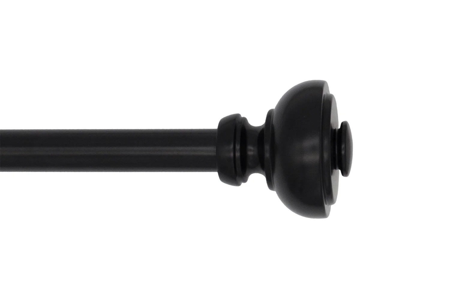Mainstays ¾” Cameron Urn Single Curtain Rod, 30-84”, Black | Walmart (US)