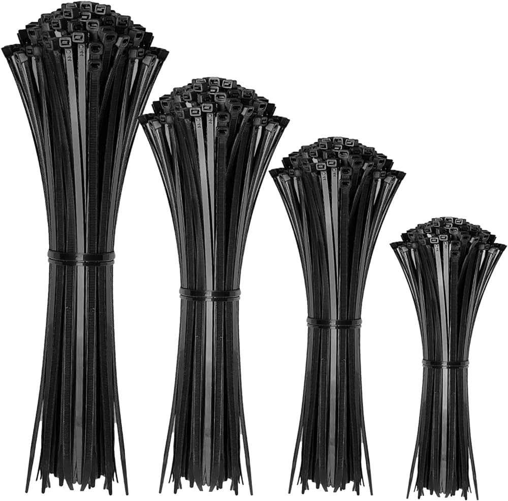 Cable Zip Ties,400 Pack Black Assorted Sizes 12+8+6+4 Inch,Multi-Purpose Self-Locking Nylon Cable... | Amazon (US)