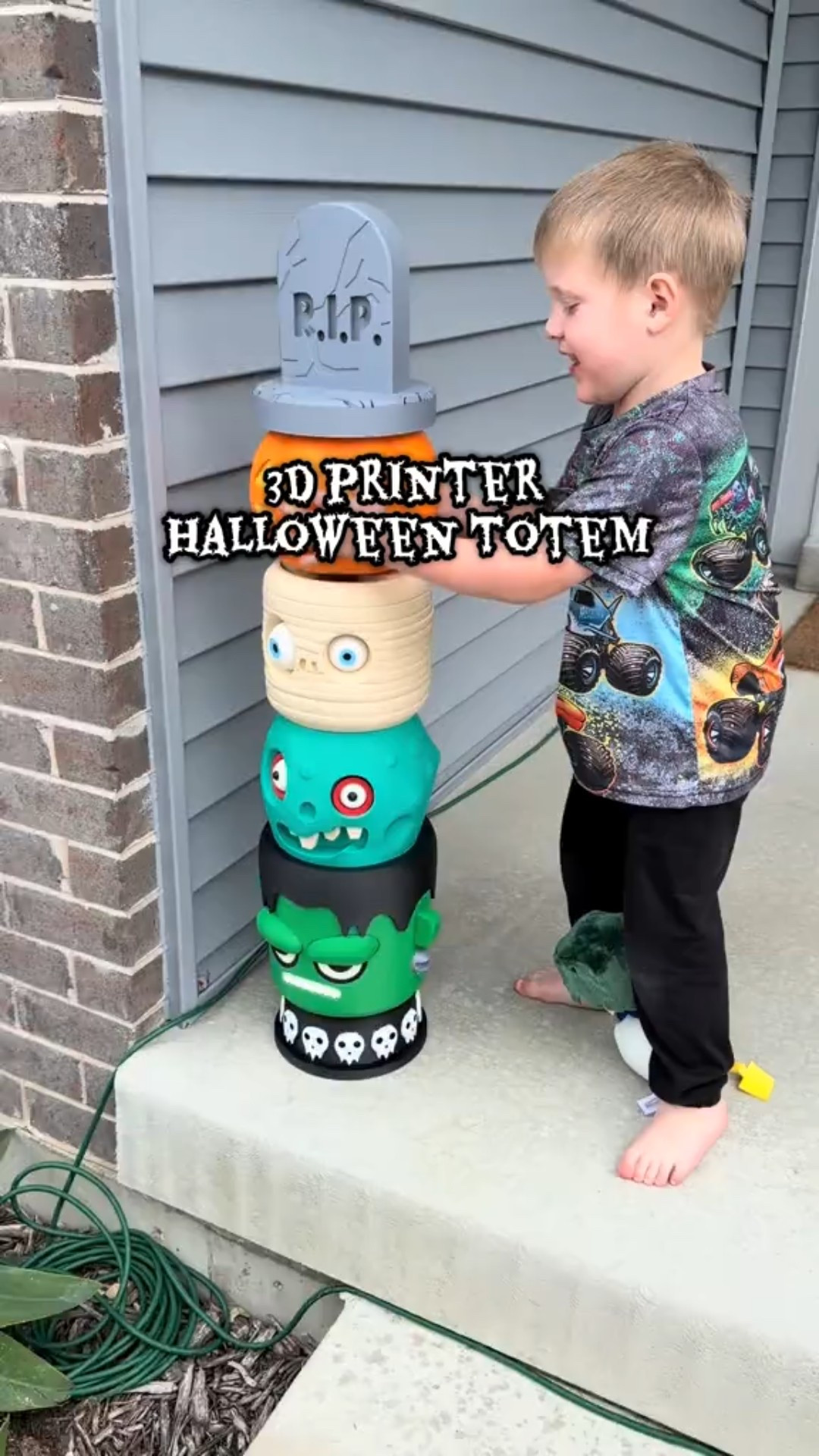 Wesley is very proud of his 3D printed Halloween Totem. Ghost, zombie brain, and bat. Coming soon. 

People keep asking about which 3d printer we use, so I linked it before. We use it almost every day, so we have the 4 AMS lite that holds 4 different filament colors. 

#LTKHalloween #LTKFamily #LTKHoliday