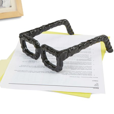 Mind Reader Versatile Decorative Cast Iron Glasses Table Décor or Paperweight, Black | Walmart (US)